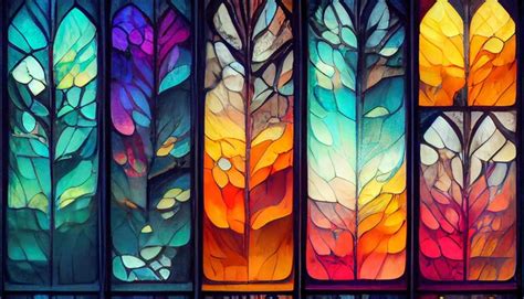 Premium Ai Image Beautiful Stained Glass Windows