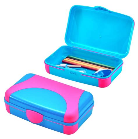 LockerMateHard Plastic Pencil Box Pink And Blue Bostitch Office