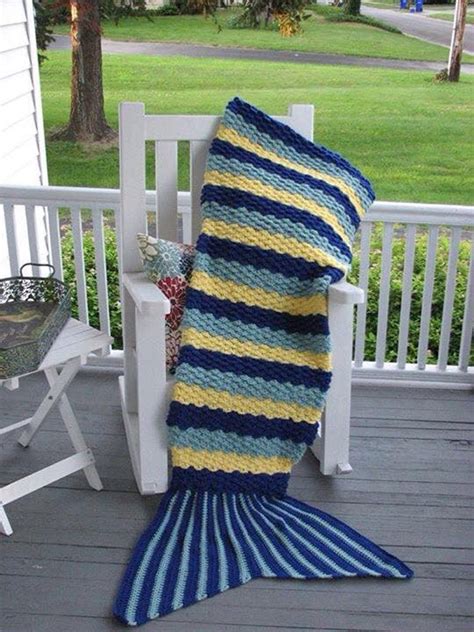 Crochet Pattern Mermaid Tail Afghan Mermaid Blanket Mermaid Cocoon With Smooth Scale Stitch