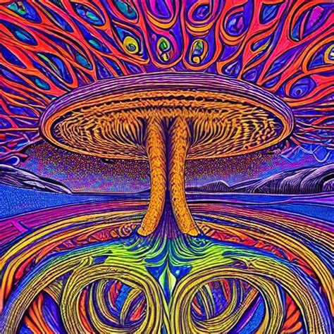 Psychedelic Mushroom Universe By Alex Gray Trippy Stable Diffusion