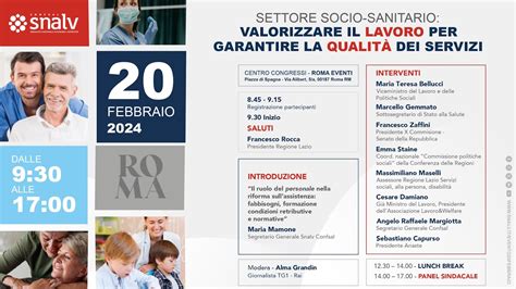 Evento Nazionale Snalv Confsal Valorizzare Il Lavoro Per Garantire La