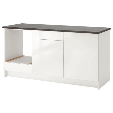 Knoxhult Base Cabinet With Doors And Drawer High Gloss White 180 Cm Ikea Base Cabinets