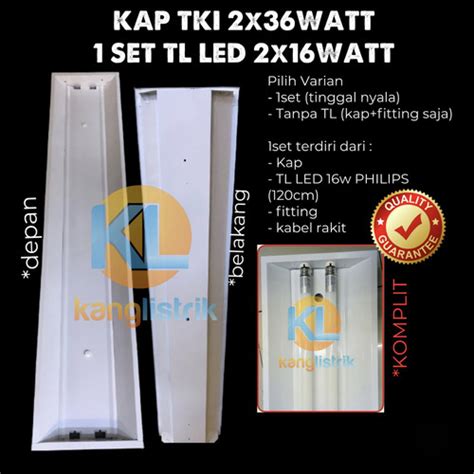 Jual KAP TKI 2x36 SET KOMPLIT TL LED PHILIPS 2x16 Watt T8 Panjang 120cm