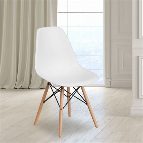 Flash Furniture Elon Series Plastic Modern Dining Chair With Wooden