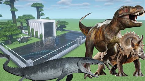 How To Make A Mosasaurus T Rex And Triceratops Farm In Minecraft PE