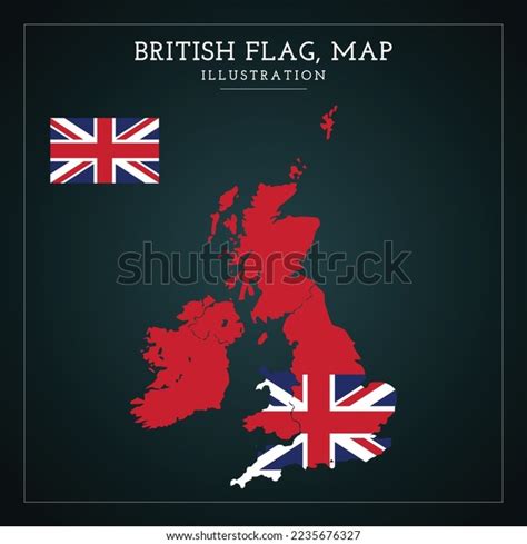 British Flag Map Vector Illustration Stock Vector (Royalty Free ...