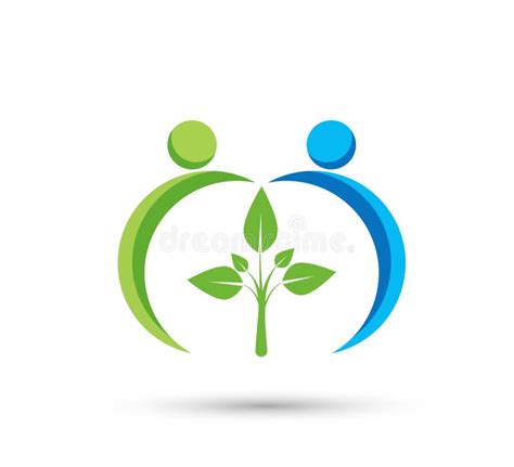 Green Environment People Hand Green Tree Logo Stock Vector