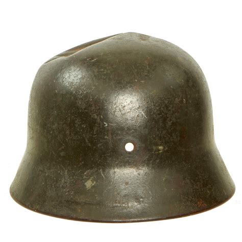 Original German Wwii Army Heer M40 Single Decal Battle Damaged Steel H
