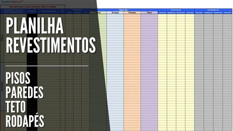 Planilha De Quantitativo De Revestimentos YouTube