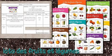 Loto Des Fruits Et L Gumes La Classe De Laur Ne Loto La Maternelle