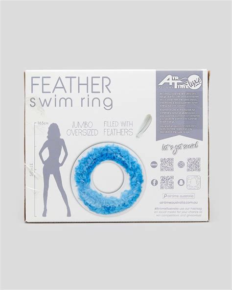 Shop Mooloola Feather Inflatable Ring In Blue Fast Shipping And Easy