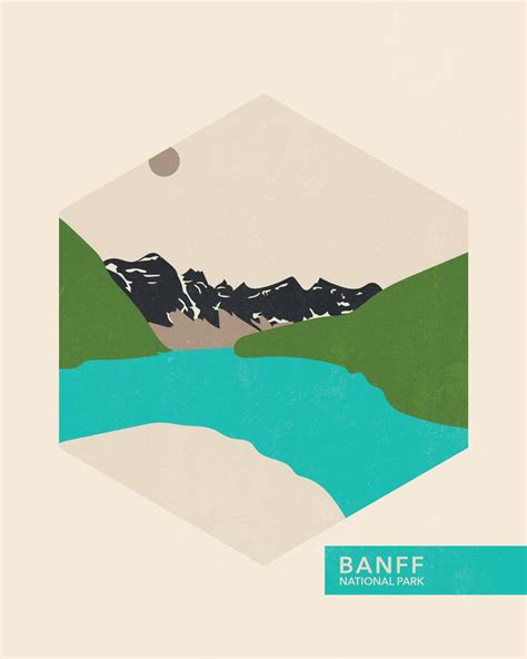 Minimalist Poster Banff National Park Travel Poster - Etsy | Minimalist ...