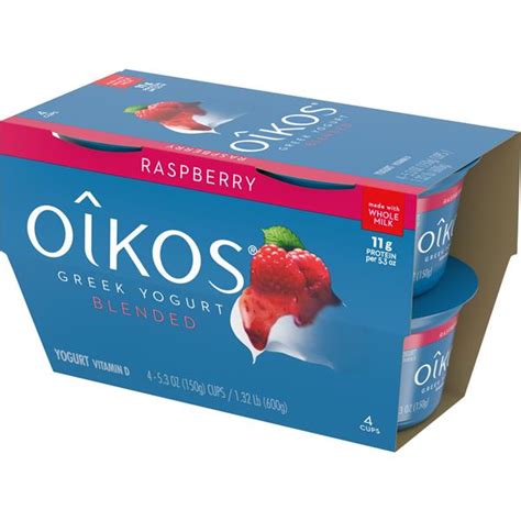 Dannon Oikos Greek Yogurt Raspberry Pk Hy Vee Aisles Online Grocery