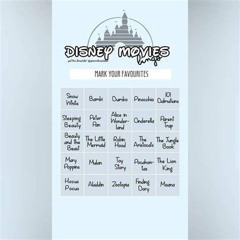 💙 DISNEY MOVIES BINGO!.. Comment " 🔥 " if you use this template Screenshot to use You can also ...