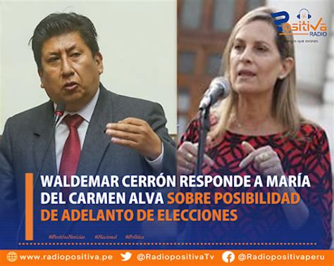 WALDEMAR CERRÓN RESPONDE A MARÍA DEL CARMEN ALVA SOBRE POSIBILIDAD DE