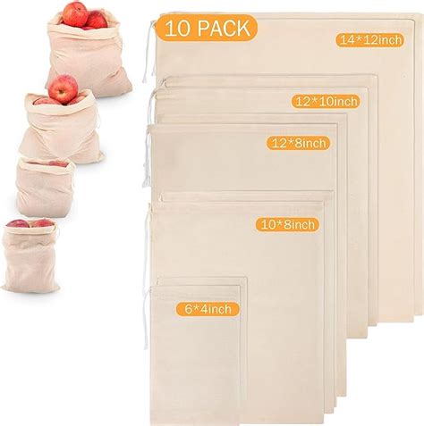 Chielor 10 Pack Nut Milk Bag Multi Size Fine Mesh Grade Reusable Cheesecloth Bags