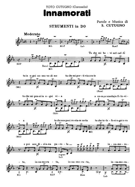 Toto Cutugno Innamorati Sheet Music Easy Sheet Music