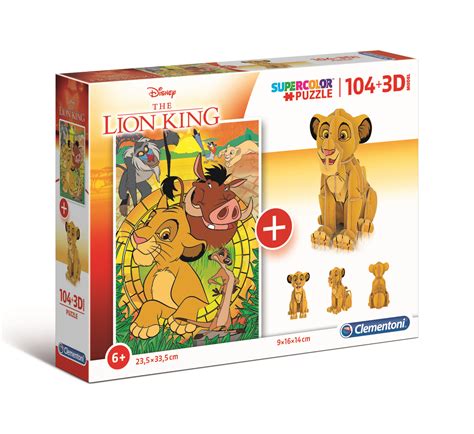 Disney Lion King - 104 pcs - Puzzle 104 + 3D Model - Clementoni