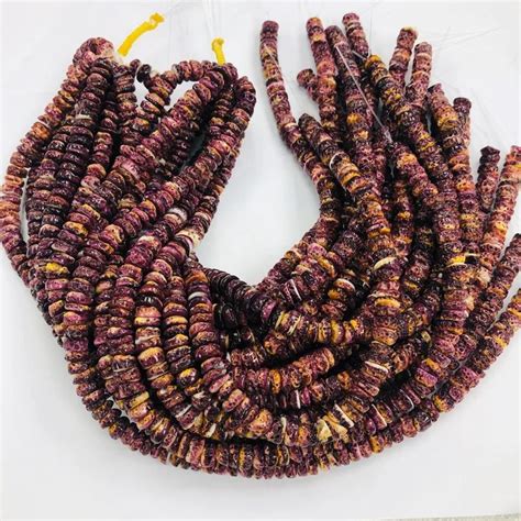 Purple Spiny Oyster Shell Roundelle Chip Beads 10mm Spiny Oyster