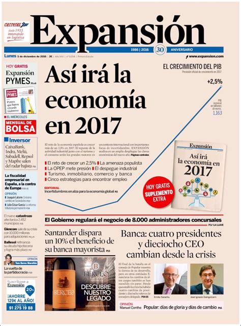 Las Portadas De Los Peri Dicos Econ Micos De Hoy Lunes De Diciembre