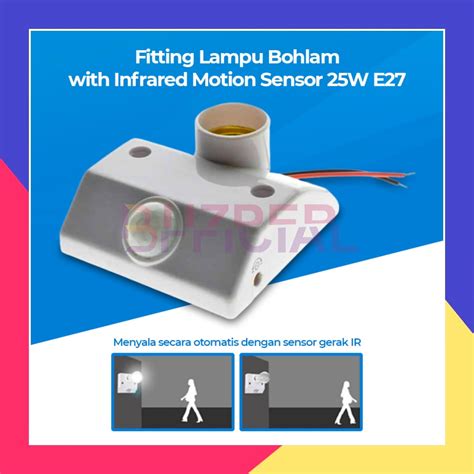 Jual Buzper Fitting Lampu Bohlam E27 Infrared Motion Sensor 240V 25W