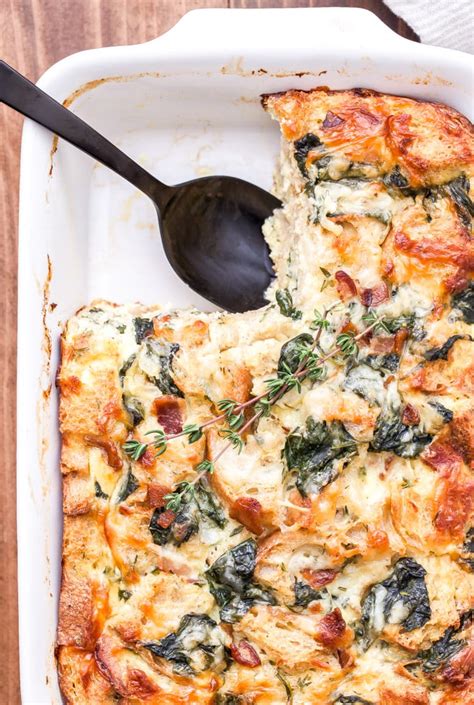 Spinach Bacon And Cheese Strata Recipe Runner