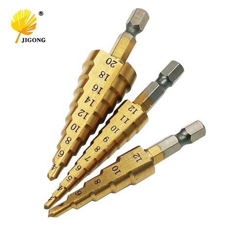 Pcs Mm Mm Mm Titanium Step Drill Bits Hss Power