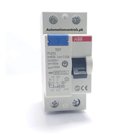 ABB ELCB Earth Leakage 2pole 63A Residual Current Circuit Breaker FH202