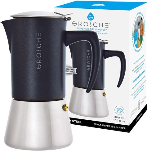 GROSCHE Italian Style Stainless Steel Stovetop Espresso Maker