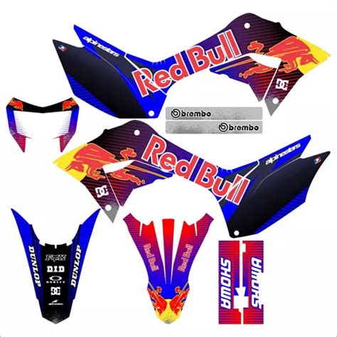 Kit Grafico Red Bull Crf Resinado M Mm Azul