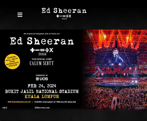 Ed Sheeran 2024 Malaysia Concert Tour Tickets And Vouchers Event