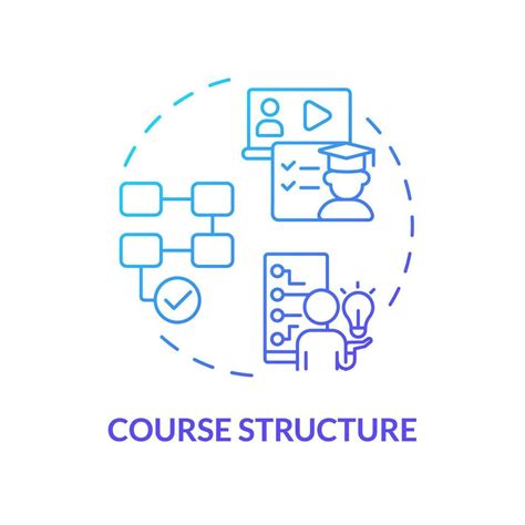 2d Gradient Icon Course Structure Concept Simple Isolated Vector Mooc Blue Thin Line