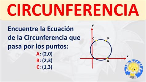 ECUACIÓN de una CIRCUNFERENCIA que pasa por 3 puntos Juliana la