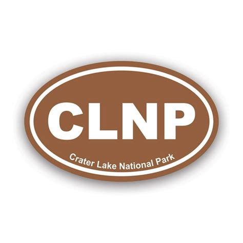 Crater Lake National Park Brown Oval Sticker Decal Self Adhesive