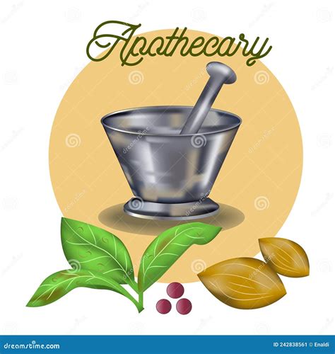 Apothecary And Herbal Medicine Sign And Badge Vector Illustration Stock