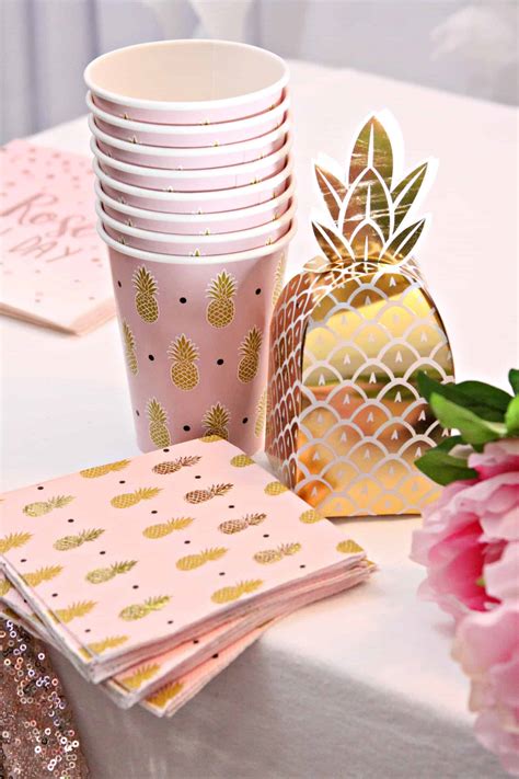 Gold Pineapple Favor Boxes Enfete