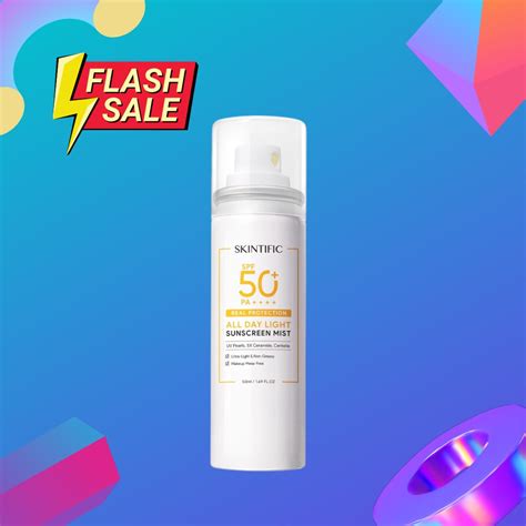 Jual Skintific All Day Light Sunscreen Mist Spf50 Pa Sunscreen Spray Anti Uv 50ml Shopee