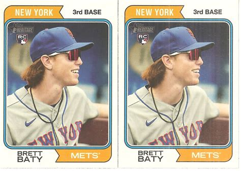 2 CARD 2023 TOPPS HERITAGE BRETT BATY ROOKIE BASEBALL CARD LOT 265 EBay