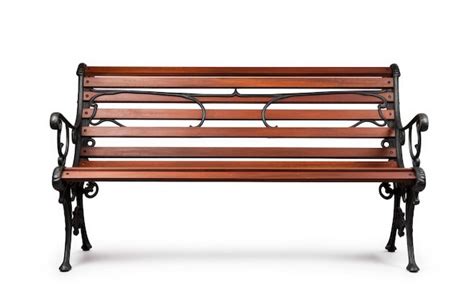 Premium AI Image | Wooden Bench with Back on White Background