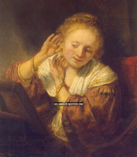 Jonge Vrouw Met Oorbellen Rembrandt Van Rijn Canvas Doeken En Art