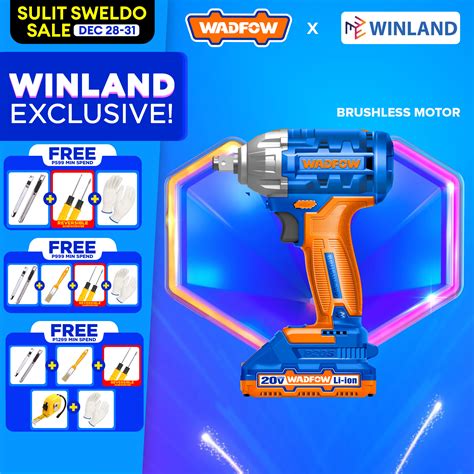 Wadfow By Winland Cordless Brushless Motor Lithium Ion Impact Wrench