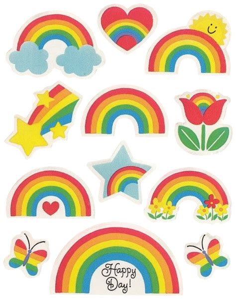 Transparent sticker images — 1982 Rainbow Saying stickers, produced by ...