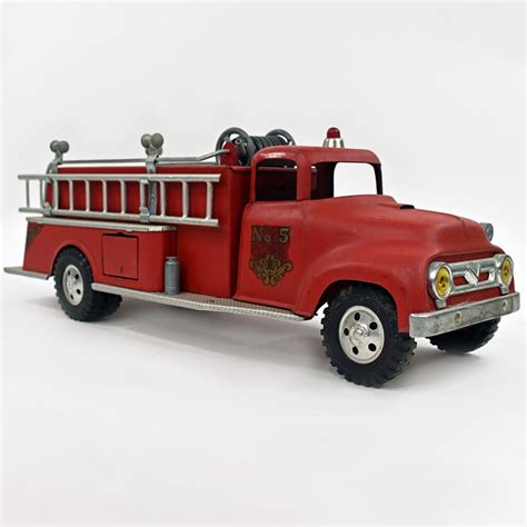 1957 Tonka Fire Truck Pumper With Fire Hydrant Pressed Steel