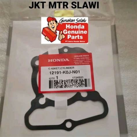 Gasket Cylinder Perpak Head Genio Beat 2020 2021 Ori Honda Ahm Asli Honda Kode Part 12191 K0j