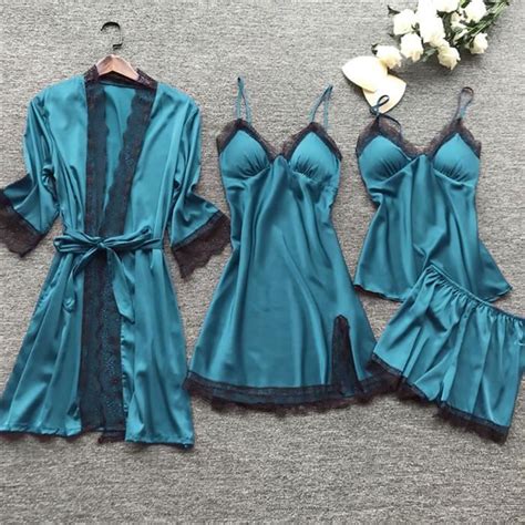 Lingerie femmes robe en dentelle de soie robe nuisette vêtements de nuit chemise de nuit pyjamas