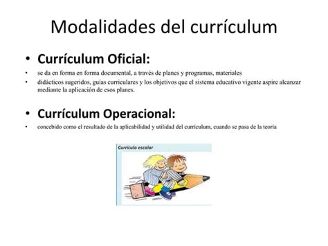 Modalidades Del Curr Culum Ppt