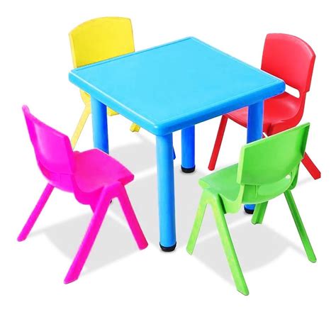 Mesa 4 Sillas Infantil Plástico Calidad Y Colores El Rey 2 299