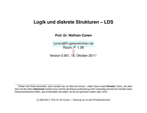 Logik Und Diskrete Strukturen LDS