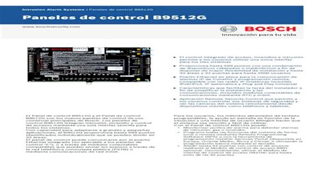 Paneles De Control B9512g€¦ · Control B9512g Integran Intrusión