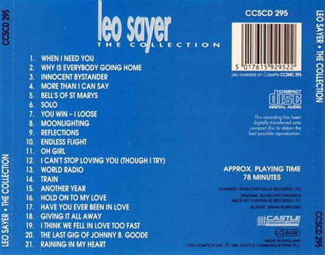 Car Tula Trasera De Leo Sayer The Collection Portada